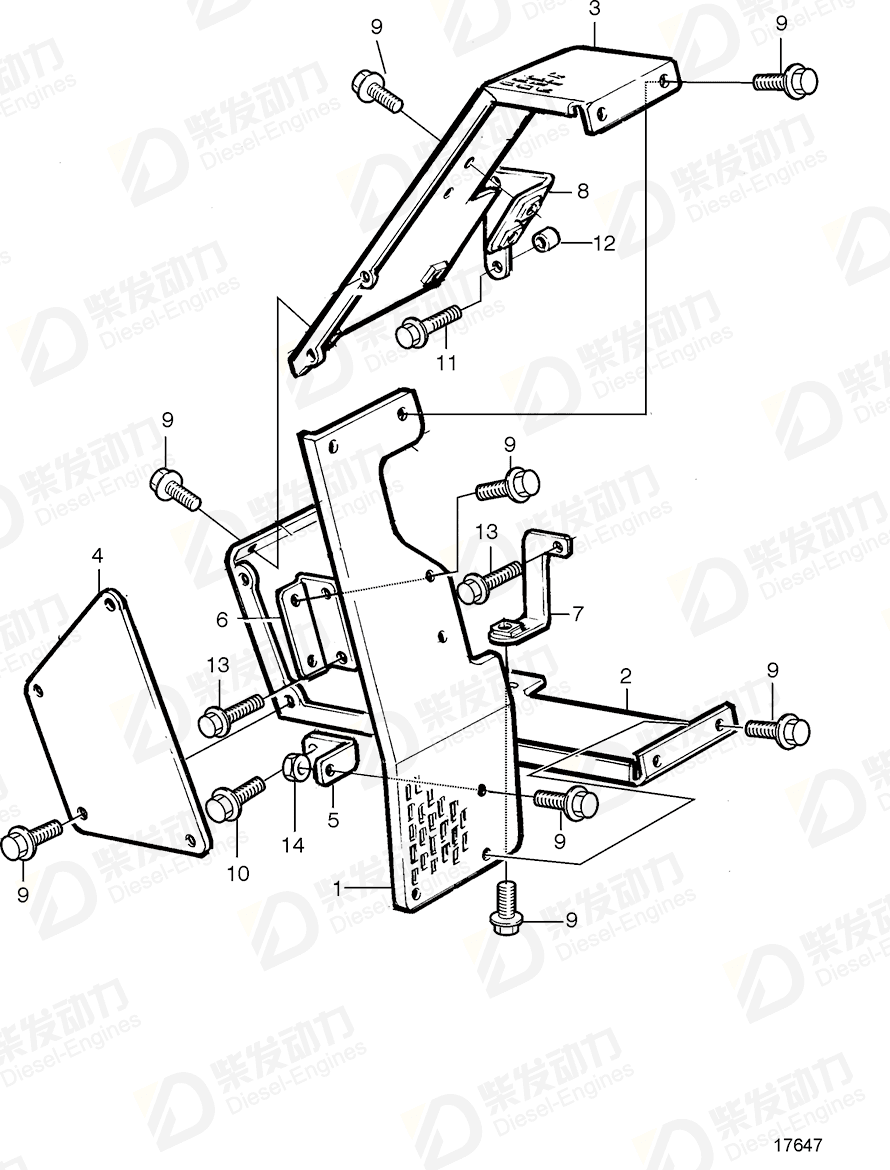 VOLVO Bracket 3825636 Drawing